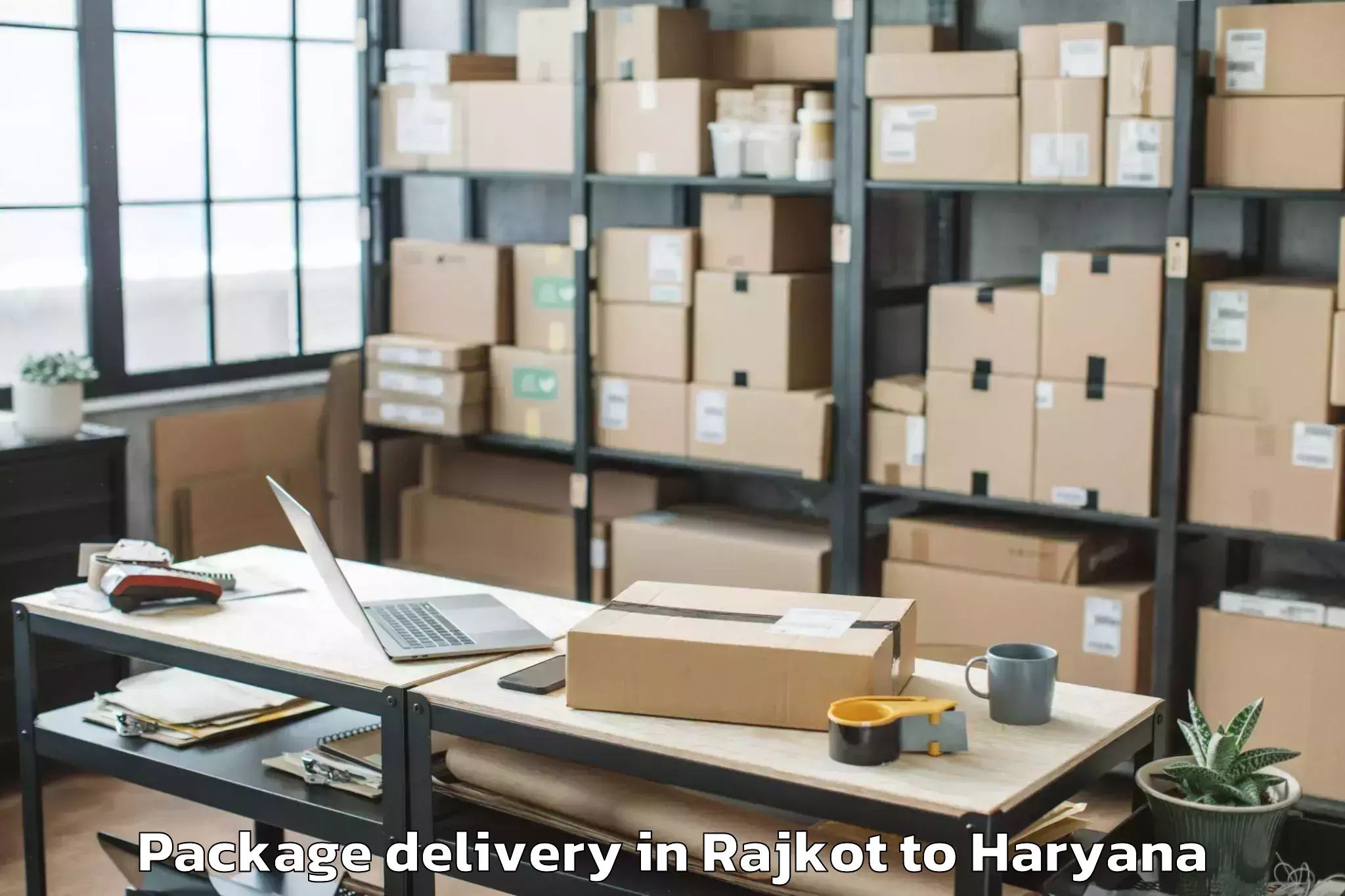 Rajkot to Lingayas University Faridabad Package Delivery